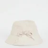 Linen Bow Detail Bucket Hat