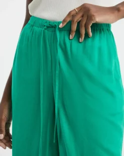 Linen Mix Cropped Wide Leg Culottes
