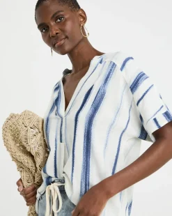 Linen Mix Popover Top