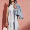 Linen Mix Sleeveless Shift Dress