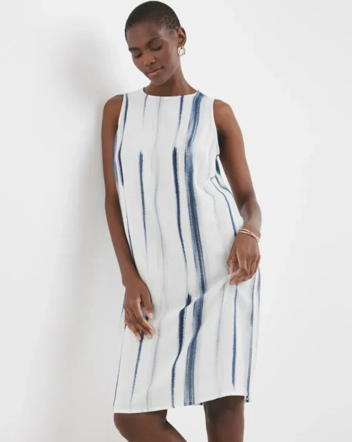 Linen Mix Sleeveless Shift Dress