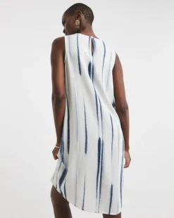 Linen Mix Sleeveless Shift Dress