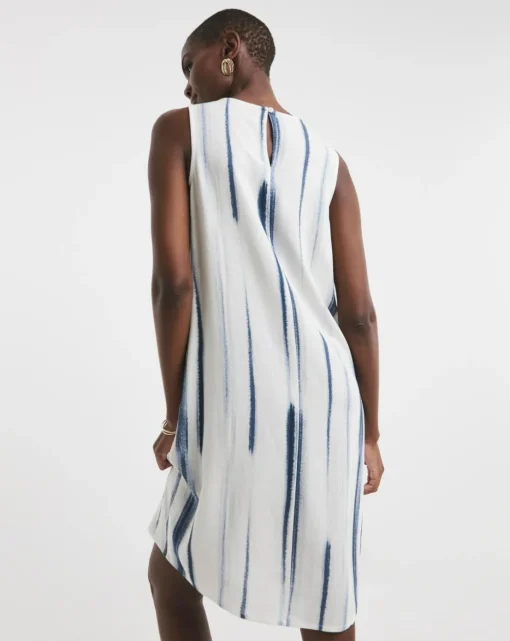 Linen Mix Sleeveless Shift Dress