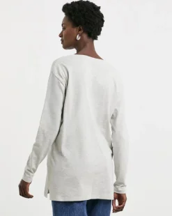 Long Sleeve Slouch V-Neck Longline Top