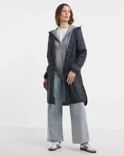 Longline Navy Spot Printed Pac A Mac
