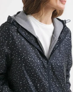 Longline Navy Spot Printed Pac A Mac