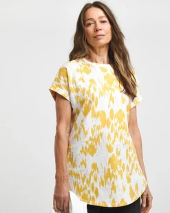 Longline Short Sleeve Curved Hem Top