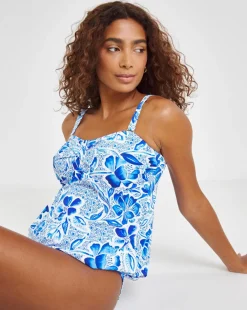 MAGISCULPT Medium Control Floral Print Bandeau Blouson Top
