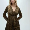 Mango Animal Print Ruffle Dress