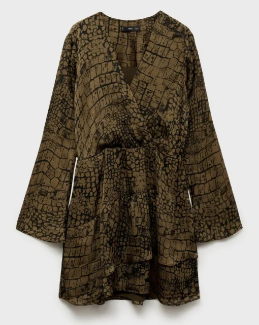 Mango Animal Print Ruffle Dress