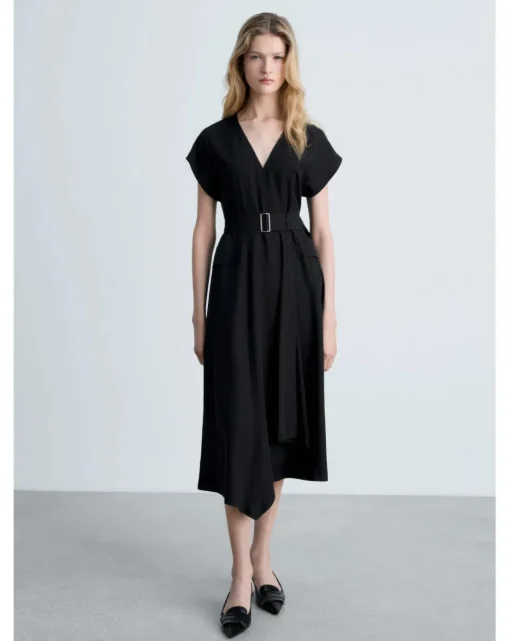 Mango Asymmetrical Dress with Belt