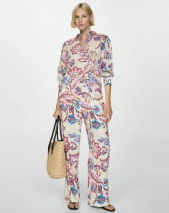 Mango Button Up Floral Shirt