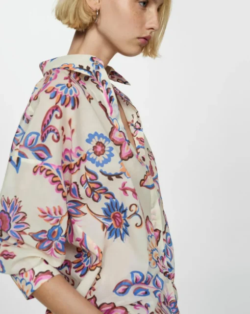 Mango Button Up Floral Shirt