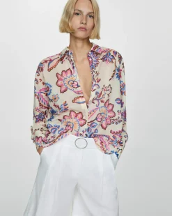 Mango Button Up Floral Shirt