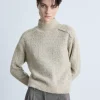 Mango Creme High Neck Sweater