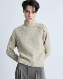 Mango Creme High Neck Sweater