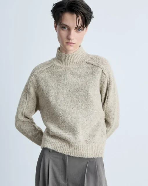 Mango Creme High Neck Sweater