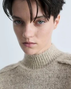 Mango Creme High Neck Sweater