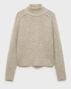 Mango Creme High Neck Sweater
