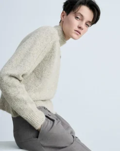 Mango Creme High Neck Sweater