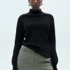 Mango High Neck Ribbed Sweater
