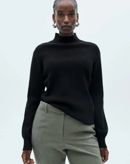 Mango High Neck Ribbed Sweater