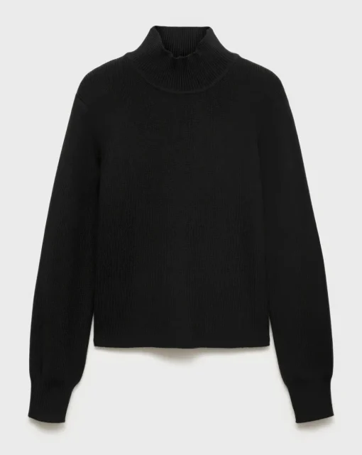 Mango High Neck Ribbed Sweater