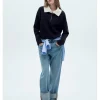 Mango Latas Contrast Collar Sweater