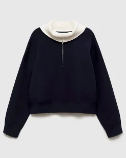 Mango Latas Contrast Collar Sweater