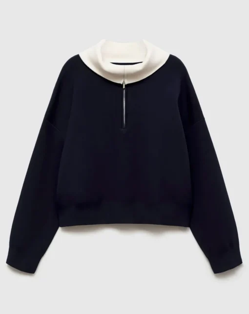 Mango Latas Contrast Collar Sweater