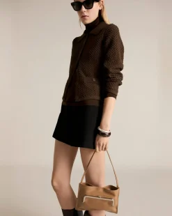 Mango Polo Neck Knitted Choco Jacket