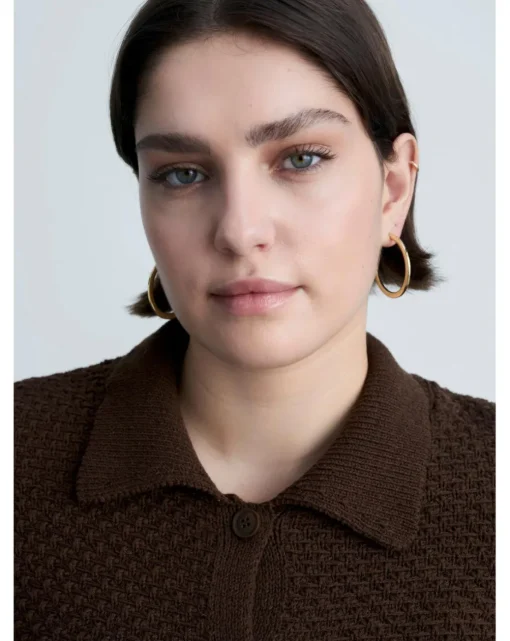 Mango Polo Neck Knitted Choco Jacket