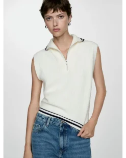 Mango Stripe Knit Vest