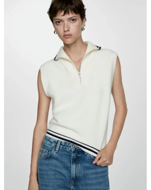 Mango Stripe Knit Vest