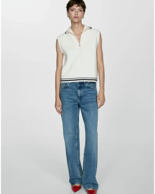 Mango Stripe Knit Vest