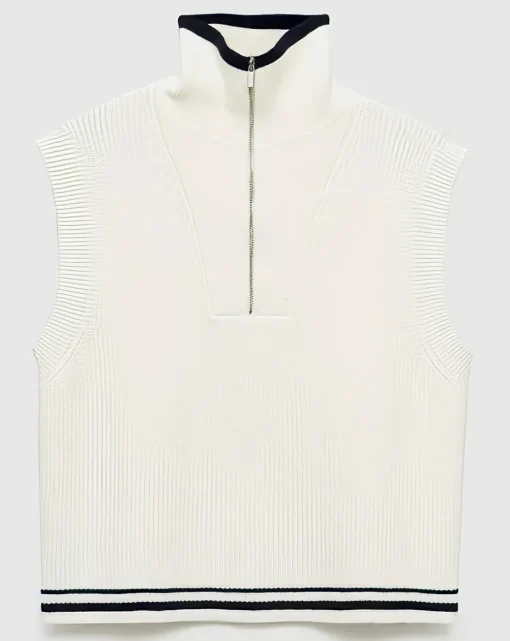 Mango Stripe Knit Vest