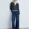 Mango Striped Knit Cardigan