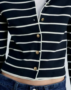 Mango Striped Knit Cardigan