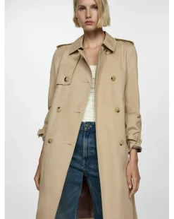 Mango Tie Waist Trench Coat