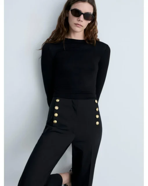 Mango Trousers Botones
