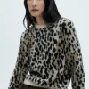 Mango Wild Animal Print Sweater