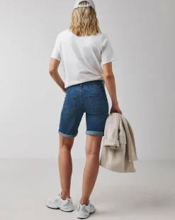 Mid Blue 24/7 Knee Denim Shorts