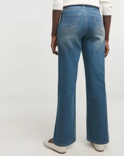 Mid Blue Stretch Wide Leg Jeggings