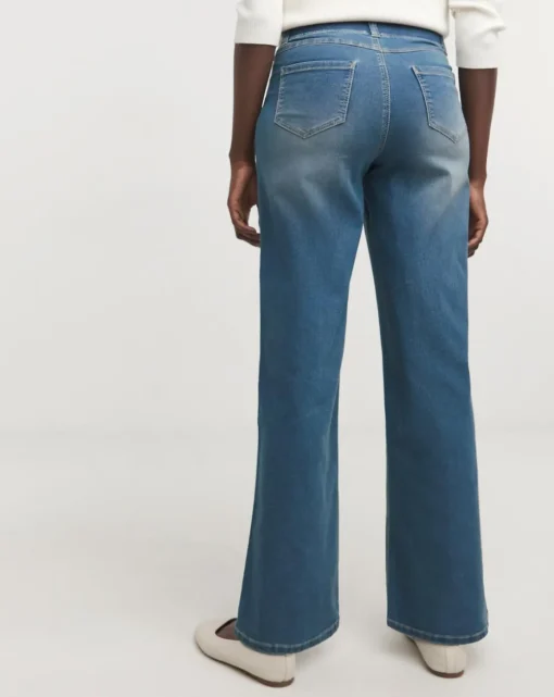 Mid Blue Stretch Wide Leg Jeggings