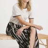 Mono Print Wrap Midi Skirt