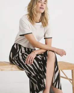 Mono Print Wrap Midi Skirt