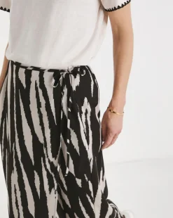 Mono Print Wrap Midi Skirt