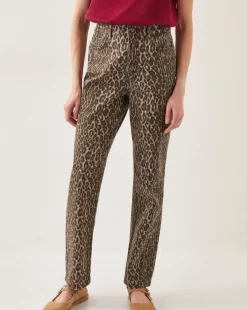 Monsoon Annie Leopard Print Straight Leg Jeans
