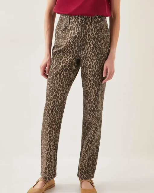 Monsoon Annie Leopard Print Straight Leg Jeans