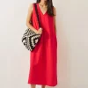 Monsoon Britt Sleeveless A-Line Midi Dress